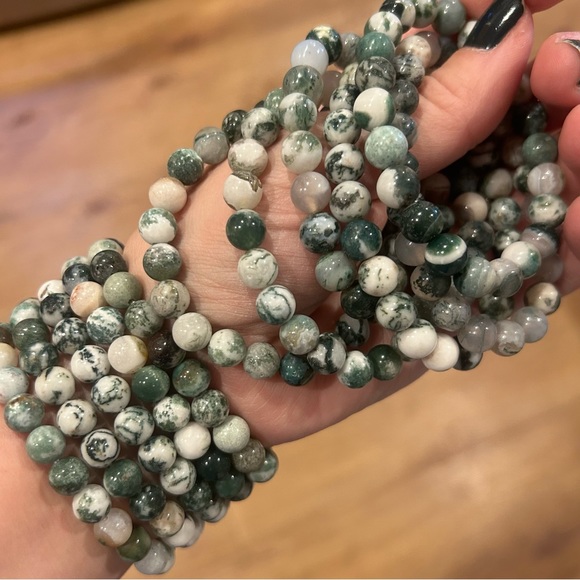Moss Agate Bracelets | Minimalist crystal jewelry, Crystal Bracelet - Picture 1 of 3